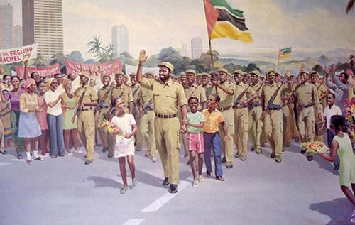 revolutionary mural in the Maputo Museum - Ali Mazruis book